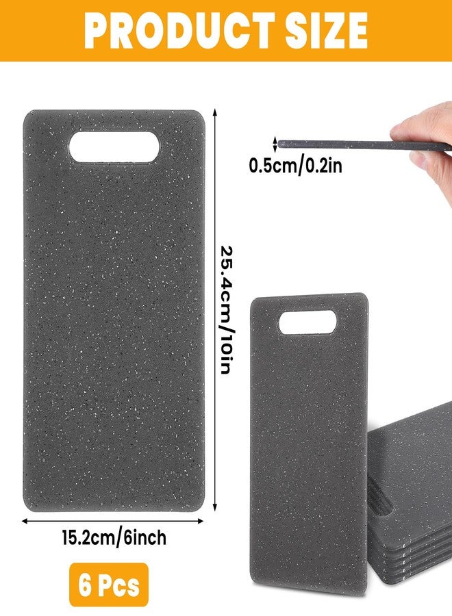 Mekueeex 6 Pcs Plastic Cutting Boards, Small Rectangular Cutting Board Set, Granite Color, Injection Molded Polypropylene (PP), 10 x 6 Inches, Dishwasher Safe, Space Saving, For Fruits - Image 2