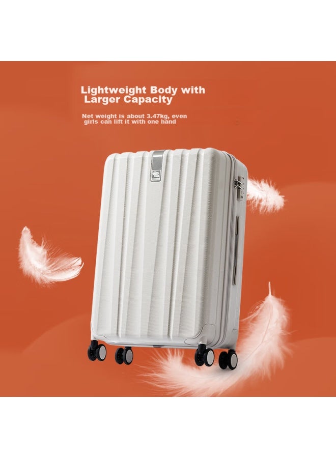 Hanke حقيبة سفر للرجال والنساء، حقيبة سفر بسعة كبيرة تزيد عن 50 لتر، 22 بوصة أبيض عاجي قفل بكلمة مرور، نسخة مطورة - Image 1