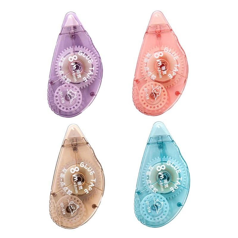 Dual Sided Correction Tapes 4 Pack Mixed Colors Practical Study Office Supplies - Image 2