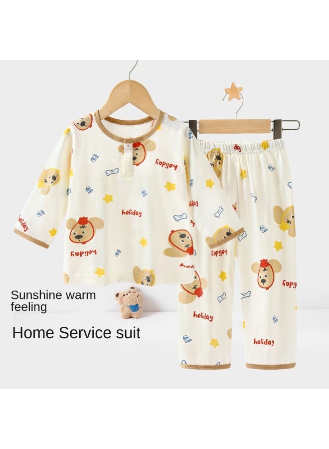 Badibadi Autumn Seven-sleeve Homewear Set】early Autumn Boys' Pajama Set, Air-conditioning Sleepwear For Infants And Toddlers - Image 2