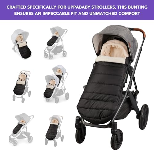 TRENDHUB Bunting Bag for UPPAbaby Vista, V2, V3, Cruz, V2, V3 RumbleSeat, V2, V3 Ridge, Minu Strollers, Warm and ultra-plush Waterproof Stroller Footmuff, Extendable winter stroller cover, sleeping bag - Image 2