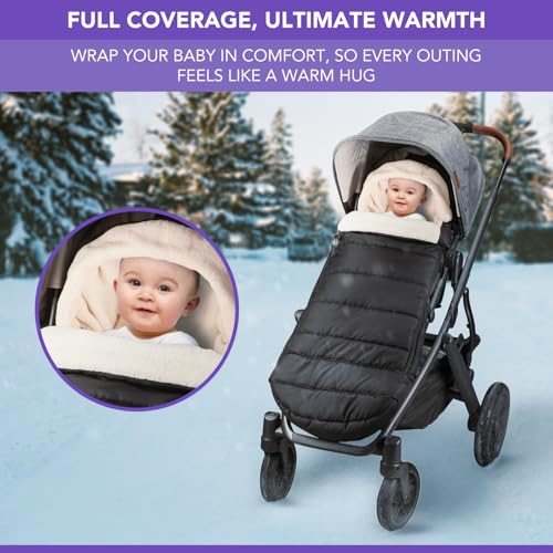 TRENDHUB Bunting Bag for UPPAbaby Vista, V2, V3, Cruz, V2, V3 RumbleSeat, V2, V3 Ridge, Minu Strollers, Warm and ultra-plush Waterproof Stroller Footmuff, Extendable winter stroller cover, sleeping bag - Image 5