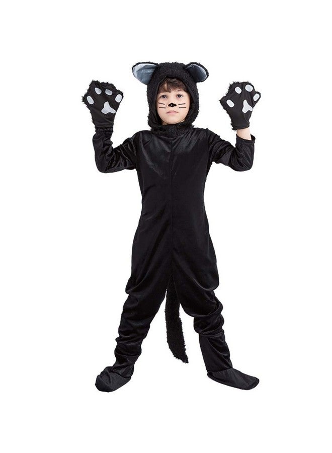 Cuteshower Black Cat Costume For Kids Halloween Dress Up Costumes Boys Animal Jumpsuit 6-7 Years - Image 1