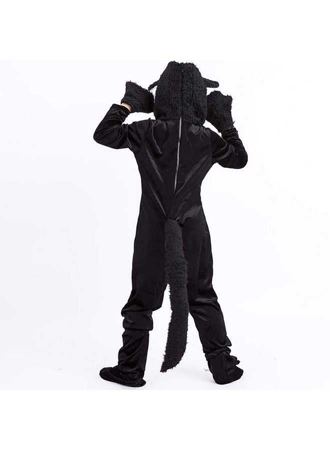 Cuteshower Black Cat Costume For Kids Halloween Dress Up Costumes Boys Animal Jumpsuit 6-7 Years - Image 4