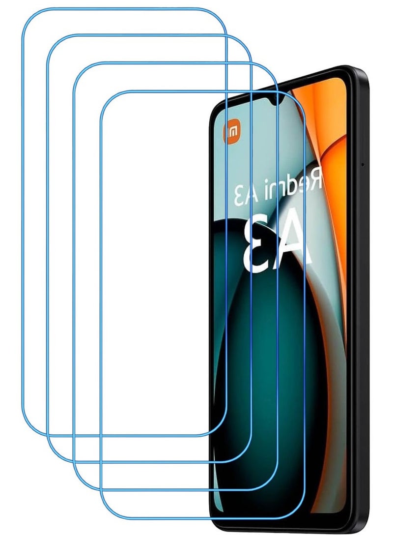 ACLIX 4 Pieces Antistatic ESD Dustproof Premium Quality High Definition Clear Tempered Glass Screen Protector Designed For Xiaomi Redmi A3 - Image 1