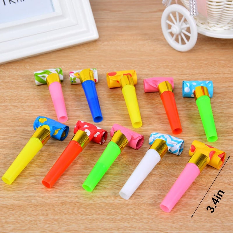 fnqiank 30 PCS Colorful Party Blower Blowouts Noisemakers, Birthday Blowouts Whistles for Party Favors, New Years Blow Horns for Family Gatherings - Image 2