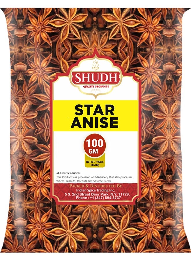 Jimidar Shudh Star Anise Whole 100 gm(3.5oz), Chinese Star Anise, Sun Dried Anise Star Spice, Anis Estrella/Badian Khatai/Illicium Verum, Widely Used for Baking, Cooking, and Tea - Image 1