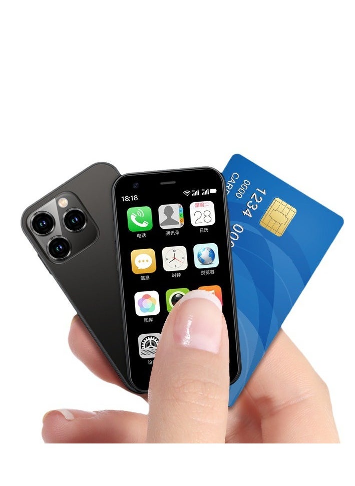 SOYES - Super Mini Mobile Phone Android Quad Core Titanium Silver, Mobile Mini Smartphone Ultra Small Pocket Student Children Men and Women(Black) - Image 1