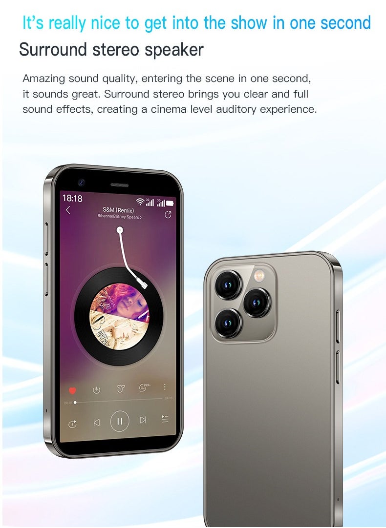 SOYES - Super Mini Mobile Phone Android Quad Core Titanium Silver, Mobile Mini Smartphone Ultra Small Pocket Student Children Men and Women(Black) - Image 1