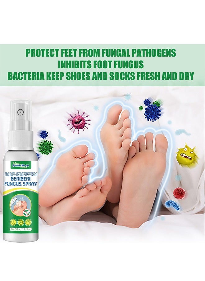 SOUTH MOON - Hand Ringworm BeriBeri Fungus Spray, Anti-Fungi Treatment For Feet Itchy, Sweating, Peeling And Blisters, Natural Ingredients Foot Fungi Spray For Tinea Pedis, Inflamed, Feet Smelly 30ML - Image 1