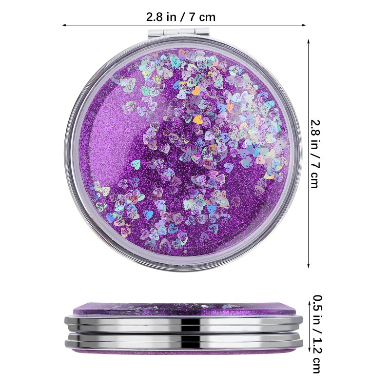 2pcs Portable Mirror Cute Handheld Mini Folding Makeup Mirror Travel Compact Mirror Small Round Pocket Mirrors With Magnification - Image 3
