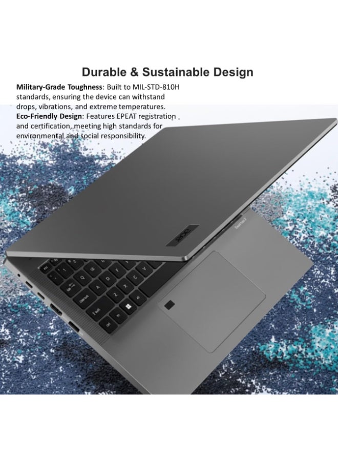 Acer TravelMate P2 14 Business Laptop (Upgraded) – Intel Core Ultra 5 225U, 32GB RAM, 512GB SSD,Wuxga IPS, Intel, Shared Memory Windows 11 pro Fingerprint, Office/Corporate Use,  English/Arabic Backlight  Keyboard Silver Color 3 Year Warranty Silver - Image 3