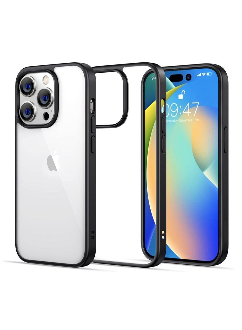 روك بو اي فون 14 برو الهاتف الخليوي القضية 6.1 بوصة المضادة للاصفرار العسكرية ، من الصعب المضادة للانفجار مرة أخرى ، الترا رقيقة الكريستال الهاتف الخليوي القضية المضادة للاهتزاز حماية ضد السقوط والخدش - Image 1