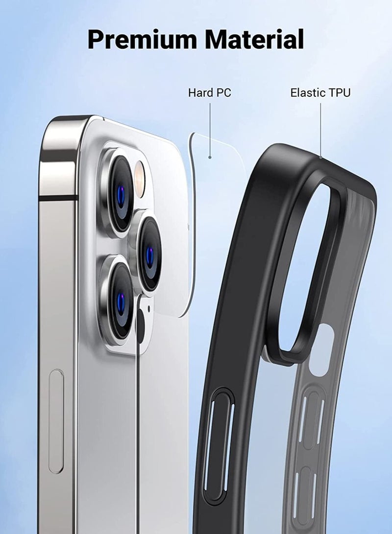 روك بو اي فون 14 برو الهاتف الخليوي القضية 6.1 بوصة المضادة للاصفرار العسكرية ، من الصعب المضادة للانفجار مرة أخرى ، الترا رقيقة الكريستال الهاتف الخليوي القضية المضادة للاهتزاز حماية ضد السقوط والخدش - Image 4