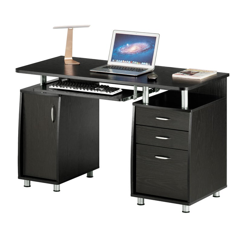 Techni Mobili Techni Mobili 4725 Ergonomic Computer Drawers  File Cabinet for Home Office Storage Espresso Writing Desk ONE Size 