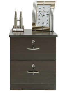 AFT Slim Minimalist Design Nightstand /bedside Table / Mid Century Modern Design bedside table / Nightstand with 2 Drawers and Sturdy MDF Frame, Perfect for Modern Bedroom and living room Space, Ideal for small spaces, it combines functionality with style, offering storage without taking up much room. (Dark walnut) Arfan  - Image 4