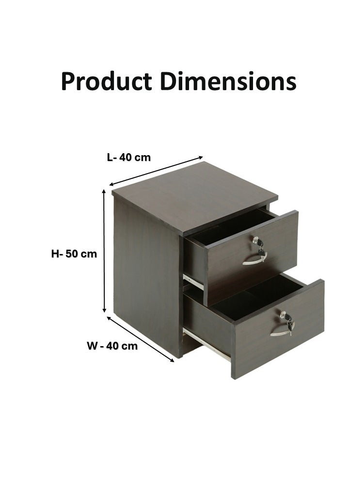 AFT - Slim Minimalist Design Nightstand /bedside Table / Mid Century Modern Design bedside table / Nightstand with 2 Drawers and Sturdy MDF Frame, Perfect for Modern Bedroom and living room Space, Ideal for small spaces, it combines functionality with style, offering storage without taking up much room. (Dark walnut) Arfan - Image 1