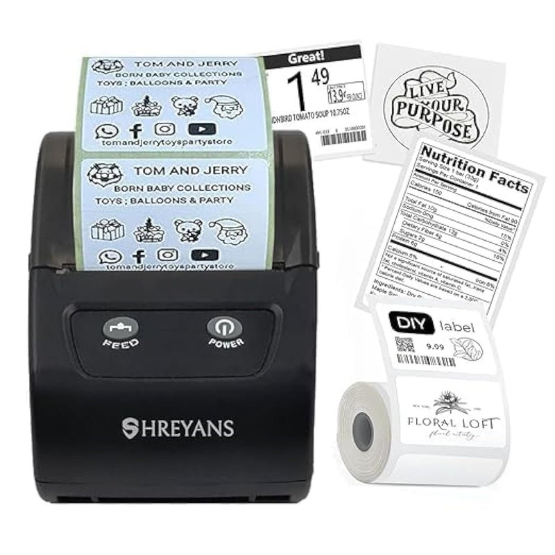 SHREYANS Monochrome Label Printer (Label Printer), Black - Image 4
