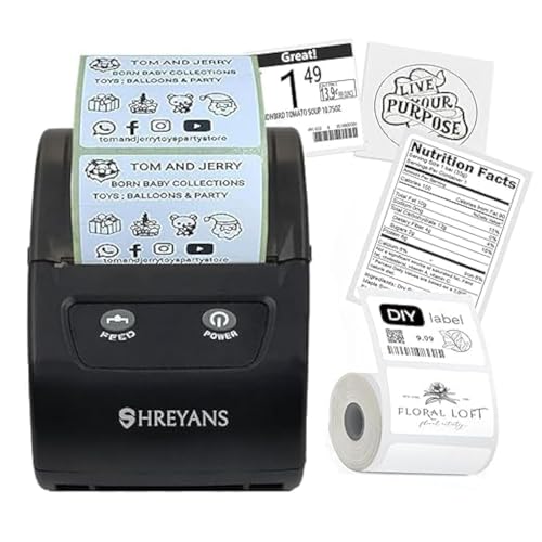 SHREYANS Monochrome Label Printer (Label Printer), Black - Image 1