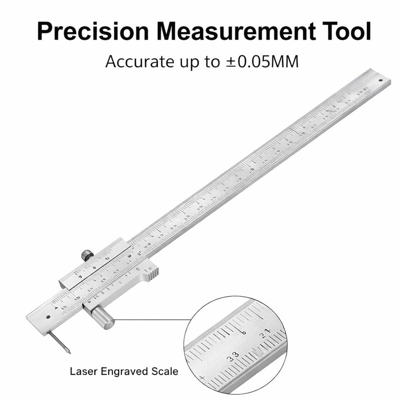 Vernier Caliper Stainless Steel Measuring Tool 0-200mm with Scriber, Portable Ruler -, Engraved Scale, Durable Design for Precise Measurement - Image 2