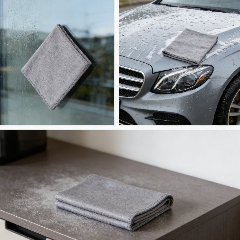 6 Pack Microfiber Glass Cleaning Cloth, 16 Inch X 16 Inch, Lint Free Quickly Clean Window, Glasses, Windshields, Mirrors, and Stainless Steel, Grey - Image 5
