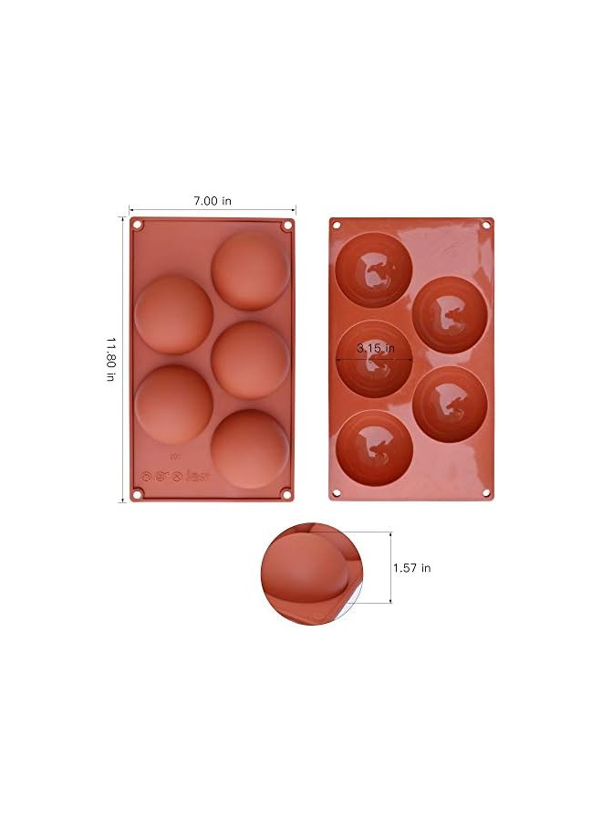 S-TOP Extra Large 5-Cavity Chocolate Bomb Mold, 3 Packs Semi Sphere Baking Mold for Making Chocolate, Cake, Jelly, Dome Mousse - Image 5