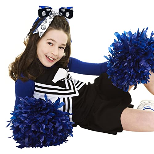 MTLEE 4 Rolls Volleyball Ribbons Volleyball Decorations Glitter Grosgrain Ribbons 20 Yards 7/8-inch for Cheer Gift Wrapping Making Hair Bows Sports Theme Party Decor(Black, White, Blue, Gray) - Image 2