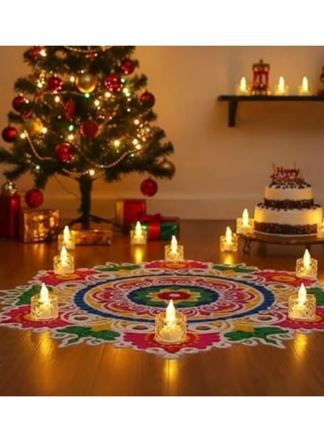 شموع كريستالية صغيرة بدون لهب مزودة بإضاءة LED (مجموعة من 6) - تعمل بالبطارية - Image 4