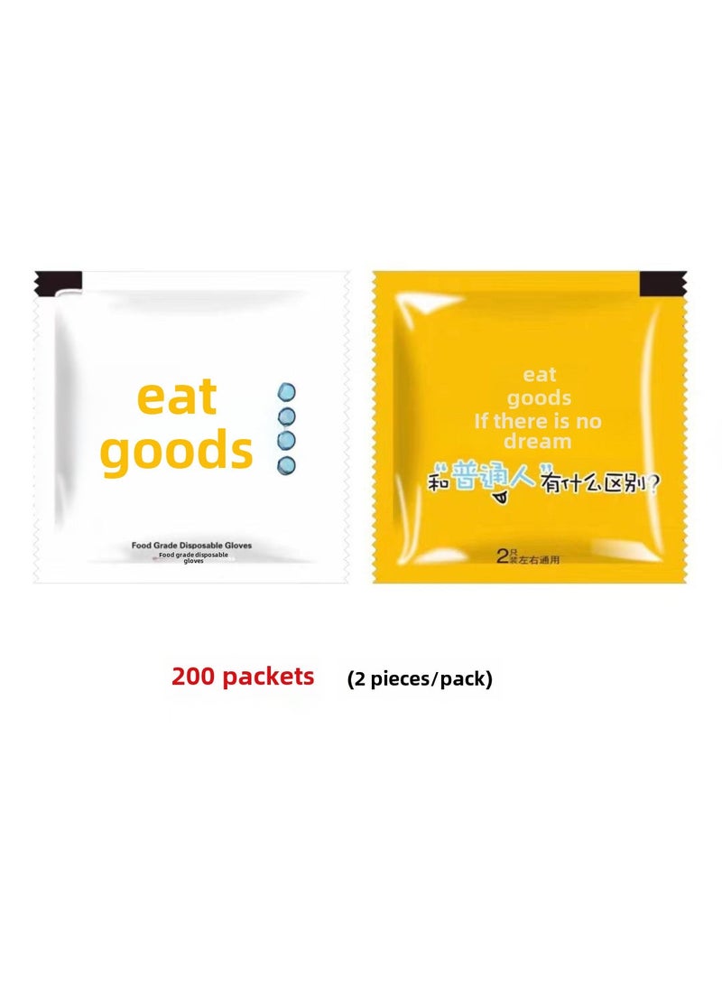 1 x 5 pcs Creative Disposable Gloves, Thick PE, Eco-Friendly Payment for food [2 pcs/bag]] 