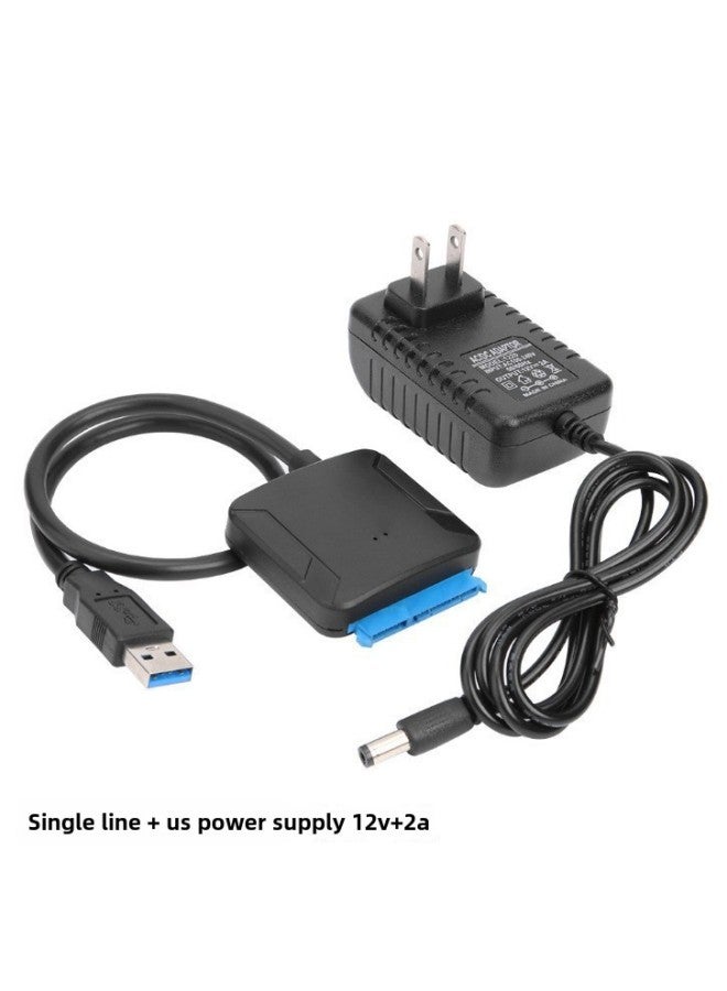 Easy Drive Line Usb3.0 2.5/3.5 "Mechanical SSD Hard Disk Universal Adapter External Reading SAT-Color:Usb3.0 To Sata Single Cable + Us Power Supply 50cm (treasure Light Bag Packaging)  - Image 1