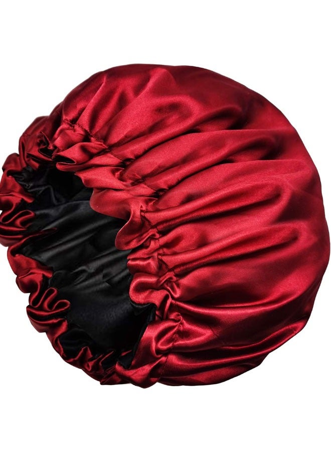 Double Sided Hair Cover Bonnet for Sleeping Lightweight Satin Bonnet Great for All Hair Types - Image 1