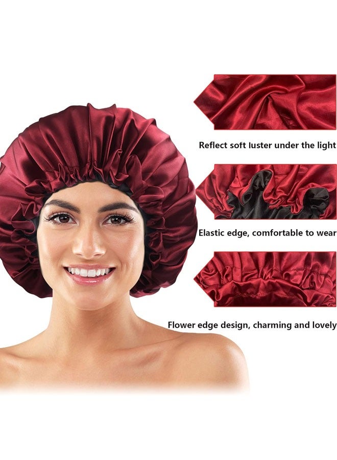 Double Sided Hair Cover Bonnet for Sleeping Lightweight Satin Bonnet Great for All Hair Types - Image 2