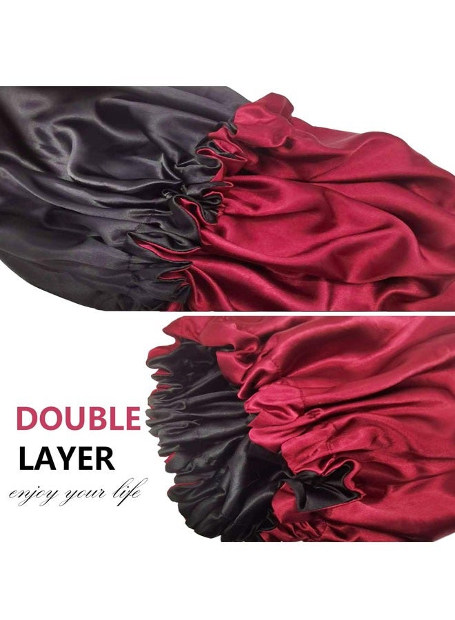 Double Sided Hair Cover Bonnet for Sleeping Lightweight Satin Bonnet Great for All Hair Types - Image 5