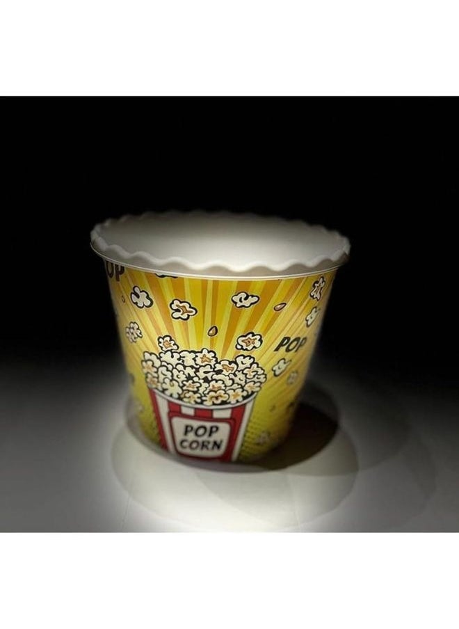 Popcorn reusable container plastic bucket for home theater family movie night and movie lover washable in the dishwasher 2200 ml yellow