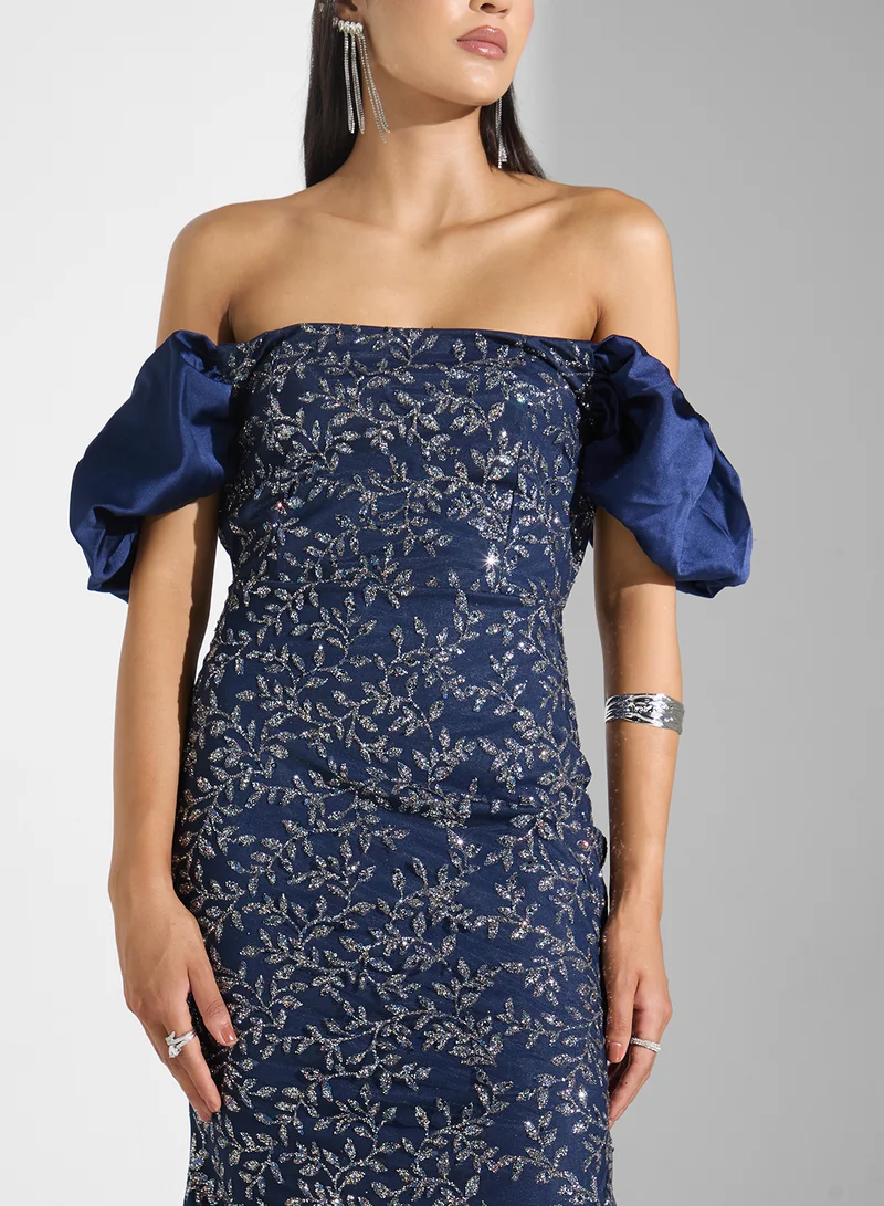 Namshi x Off Shoulder Shimmer Dress