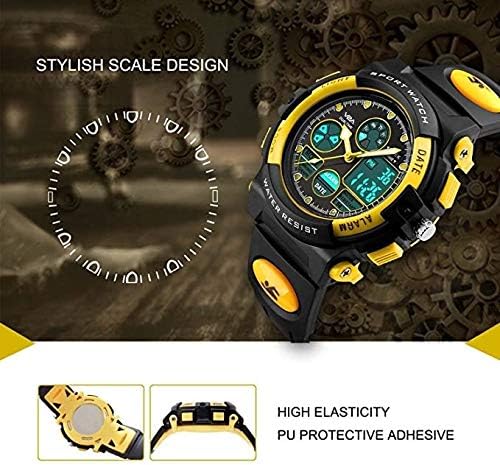V2A Resin Digital Boy Watch (White Dial Yellow Colored Strap), Yellow Band - Image 4