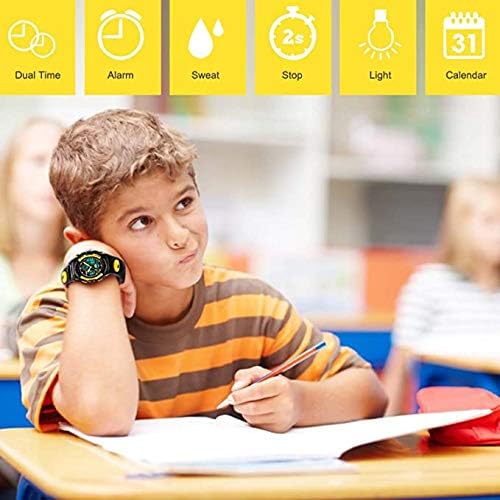 V2A Resin Digital Boy Watch (White Dial Yellow Colored Strap), Yellow Band - Image 3