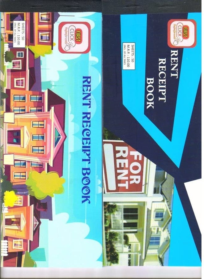 First Click Rent Receipt Book Rent Bill Book Set of 2 Size : Rent (11x27 cm) No. of Sheets : 50 (Rent) Consist of one Main and one Counter foil, Special Space for Address Writing. - Image 5