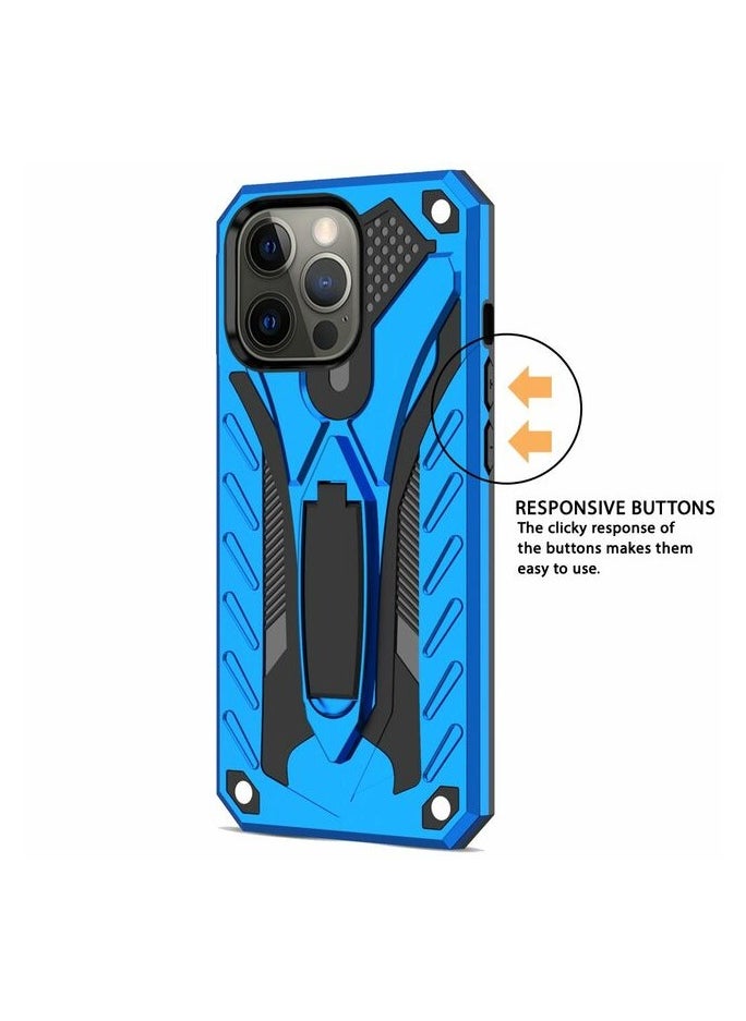 Bills iPhone 13 Pro Max Premium Armor Case Built-In Kickstand - Military-Grade Shockproof Protective Cover with Reinforced Corners (Blue)  - Image 2