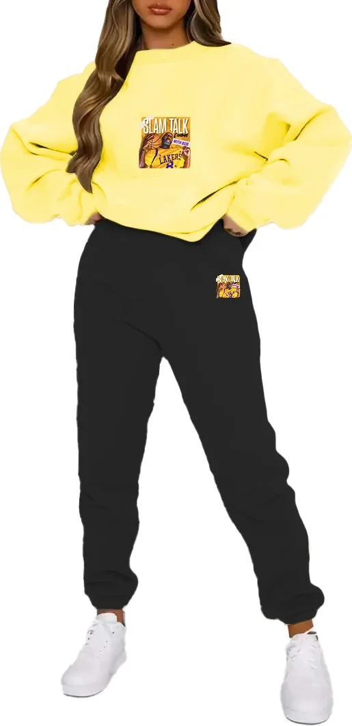 DogFish Tracksuit Oversize Sleepmodebear Printed Tracksuit,lover,couple Combination Yellow