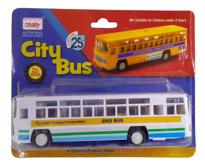 CENTY City Plastic Bus Pull Back Action Toy - White Pack, Kid - Image 5