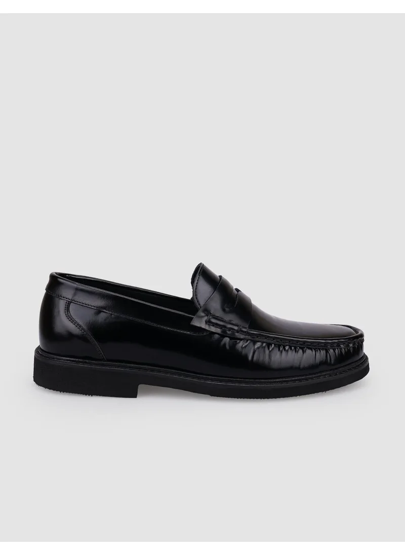 Cabani Leather Black Open Men's Casual Shoes
