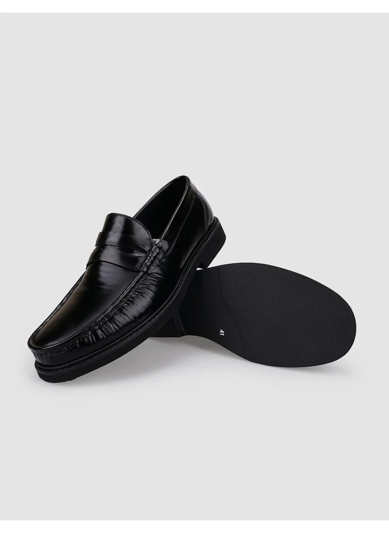 Cabani Leather Black Open Men's Casual Shoes