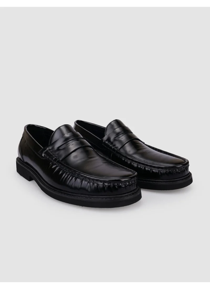 Cabani Leather Black Open Men's Casual Shoes