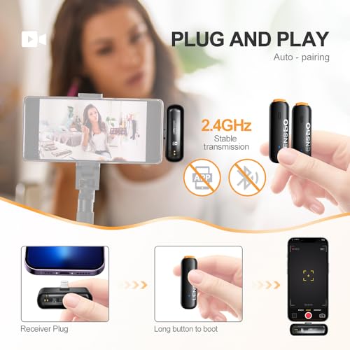 LENSGO Wireless Lavalier Microphone for iPhone iPad24 Ghz Duali Professional Lapel MicsWireless Mic PlugPlayLapel Microphone for Video Recording Interview Conference Podcast Vlog YouTube TikTok - Image 3