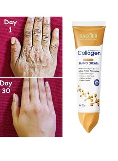 SADOER Collagen Anti Wrinkle Hand Cream, Nourishing Whitening Moisturizing Skin Care Cream, Fast Absorbing Anti Ageing Hand Cream, Smooth And Soft Skin Crack Repair Cream To Remove Wrinkles Darkness 30g  - Image 5