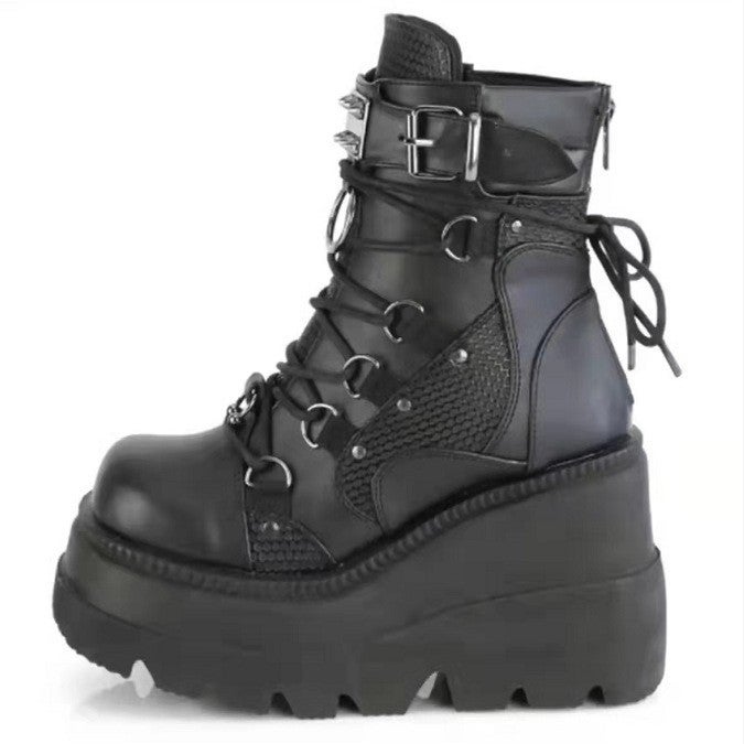 wish Wedge Martin Boots Women''s 2022 New Pink Thick Bottom and Large Size Foreign Trade Fashion Short Boots Women - Image 1
