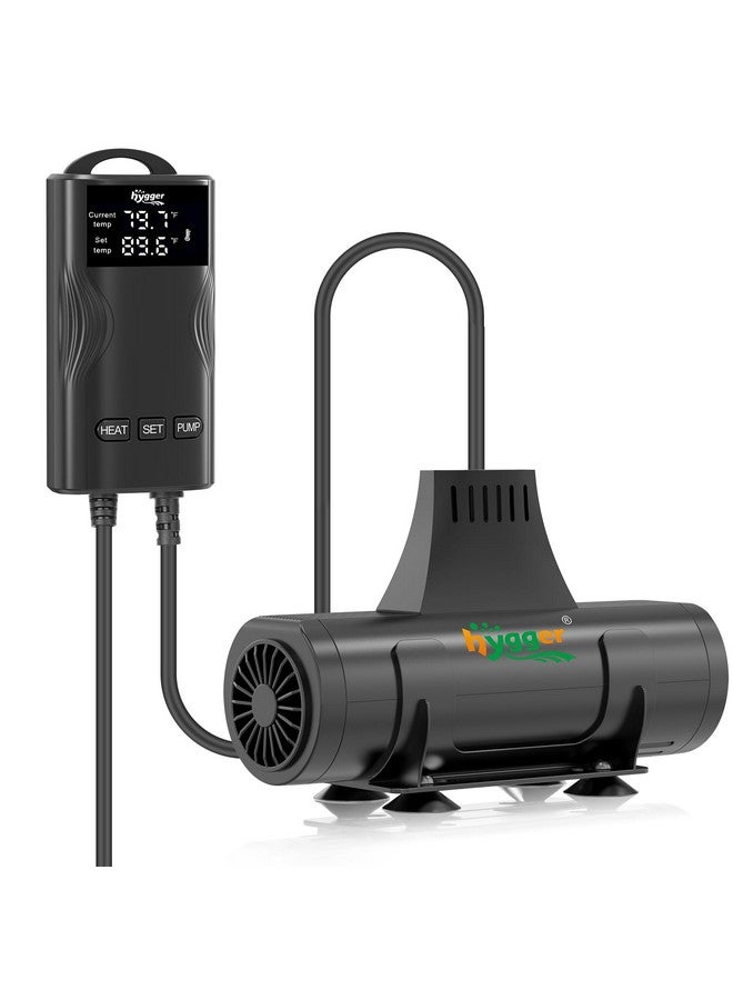 هايغر سخان حوض أسماك هيغر 2 في 1 مع جهاز توليد أمواج، ومضخة تدوير مياه غاطسة لحوض أسماك المياه المالحة والعذبة، ووحدة تحكم بشاشة رقمية، وحماية من الأخطاء غير الطبيعية (300 واط، 40~80 جالون) - Image 1