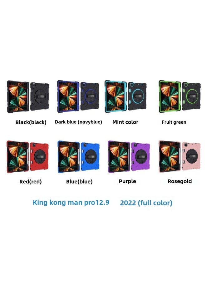 For Ipad Protective Case Pen Slot Three-proof All-inclusive Anti-drop Lenovo Samsung Bracket Tablet Computer Protective Case In Stock-Color:DiamondmaniPadpro 12.9 2022-Applicable Model:Default Black (excluding Shoulder Straps) - Image 1