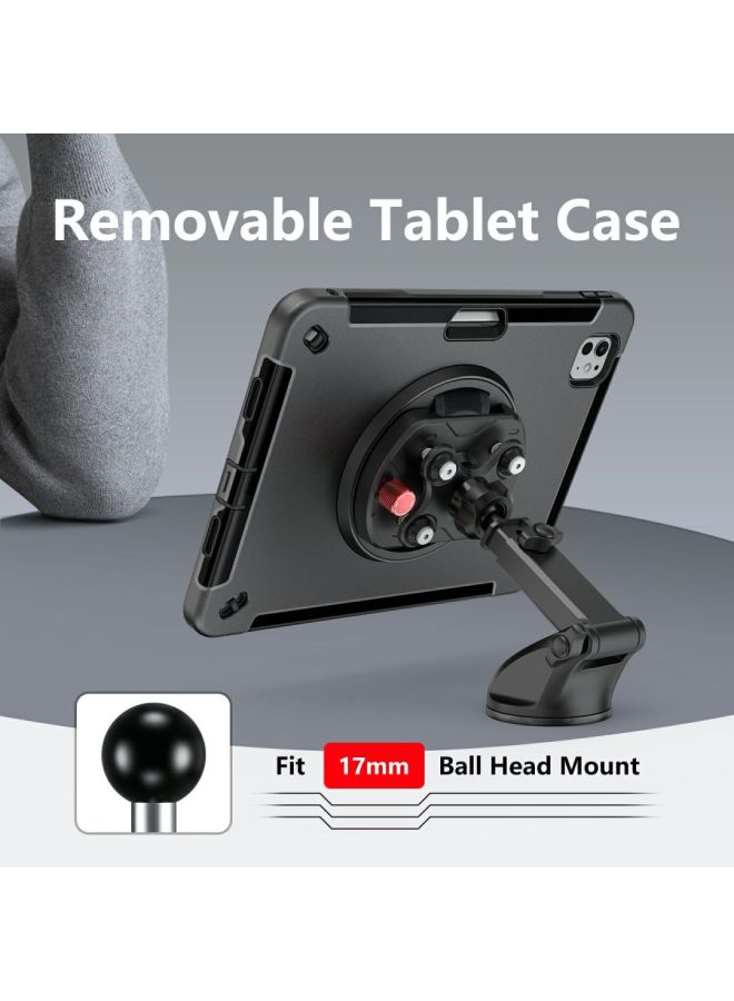 For Ipad Protective Case Pen Slot Three-proof All-inclusive Anti-drop Lenovo Samsung Bracket Tablet Computer Protective Case In Stock-Color:DiamondmaniPadpro 12.9 2022-Applicable Model:Default Black (excluding Shoulder Straps) - Image 3
